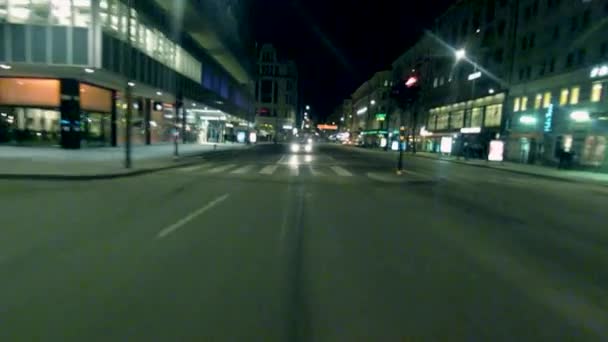 Auto Luci Strade Edifici Città Notte — Video Stock