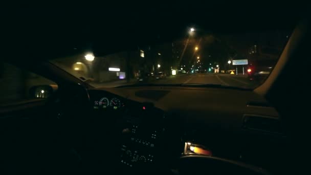 Światła Samochodów Ulice Budynki Night City — Wideo stockowe