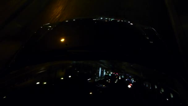Luces Coches Calles Edificios Noche Ciudad — Vídeos de Stock