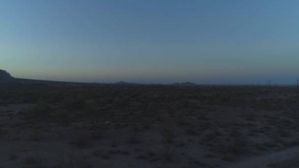 Aerial Arizona Sonoran Desert Dusk — стоковое видео