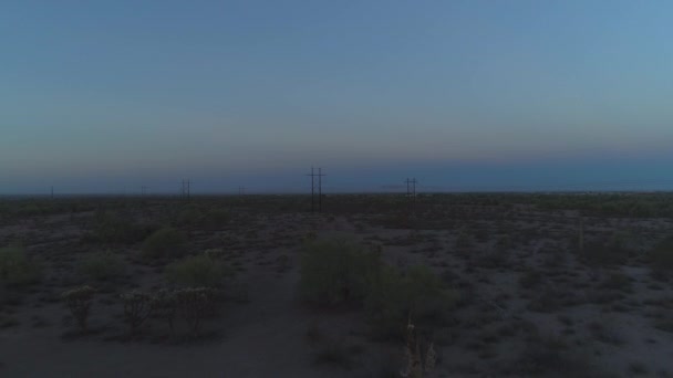 Aerial Arizona Sonoran Desert Dusk — стоковое видео