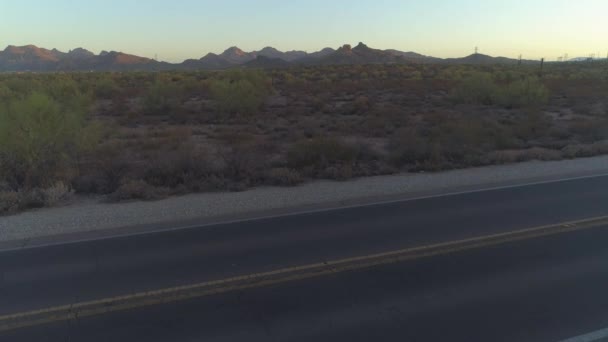 Dolly Von Desert Highway Arizona Sonoran Mountains — Stockvideo