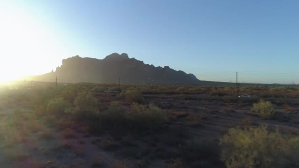 Air Desert Highway Arizona Sonoran Mountains — стокове відео