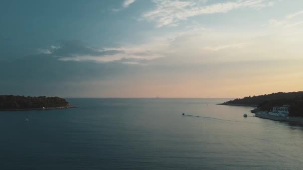 Filmagem Aérea Drone Por Sol Sobre Mar Croácia — Vídeo de Stock