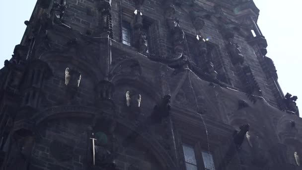 Smooth Shot Powdre Tower Praga — Vídeo de Stock