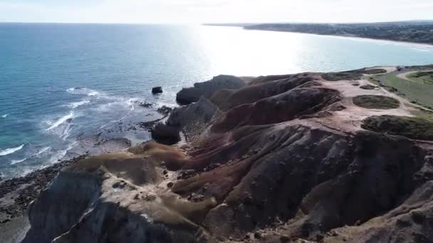 Létání Nad Pobřežím Port Willunga Adelaide Jižní Austrálie — Stock video