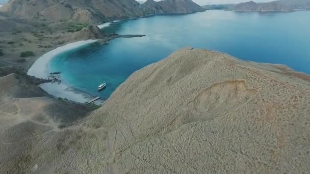 Altro Lato Dell Isola Padar Sparatoria Aerea — Video Stock