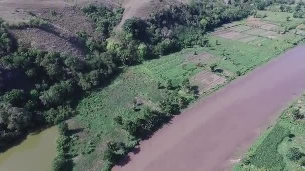 Barragem Para Irrigação Chalupa Aérea Chalupa Tilt Revelar — Vídeo de Stock