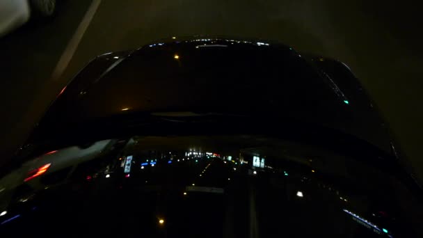 Автомобільне Освітлення Вулиць Міста Вночі — стокове відео