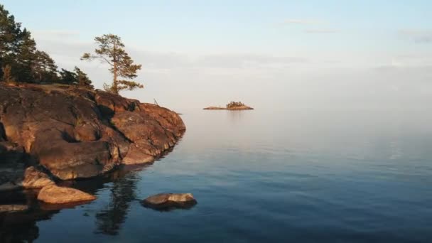 Drone Disparo Del Archipiélago Costa Del Sur Finlandia — Vídeo de stock