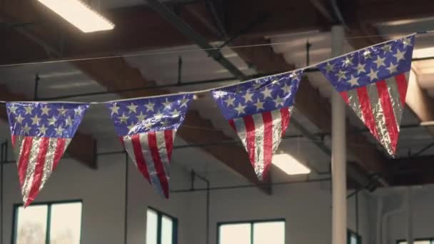 Images Drapeaux Américains Triangulaires — Video