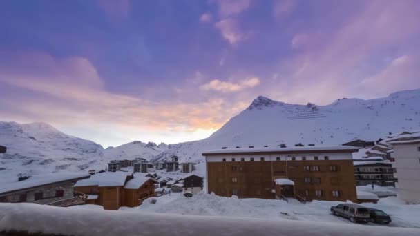 Francia Alpokban Tignes Ben Hömpölygő Felhők Időkerete — Stock videók