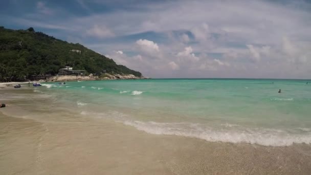 Vacker Strand Kho Samui Thailand Med Turkost Vatten — Stockvideo