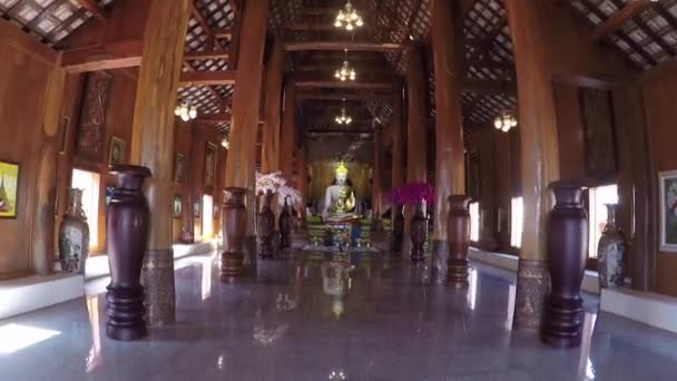 Thailand Binnenkant Van Een Tempel Ten Noorden Van Thailand — Stockvideo