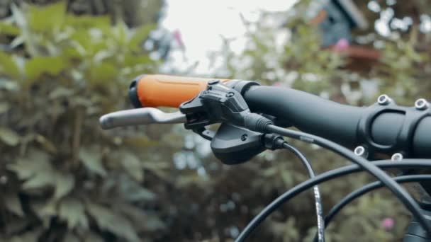 Detail Shot Mountainbikes Brake Shift Trigger — Stock Video
