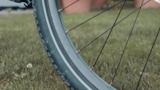 Detalhe Tiro Pneu Bicicletas — Vídeo de Stock