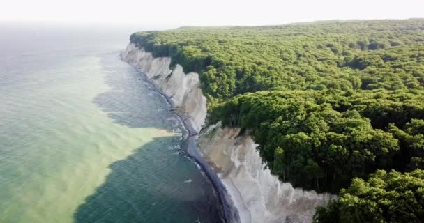 Hermoso Acantilado Tiza Arbolada Norte Alemania — Vídeos de Stock