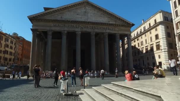 Time Lapse Hyper Lapse Přiblížení Panteonu Říma Během Letního Rána — Stock video