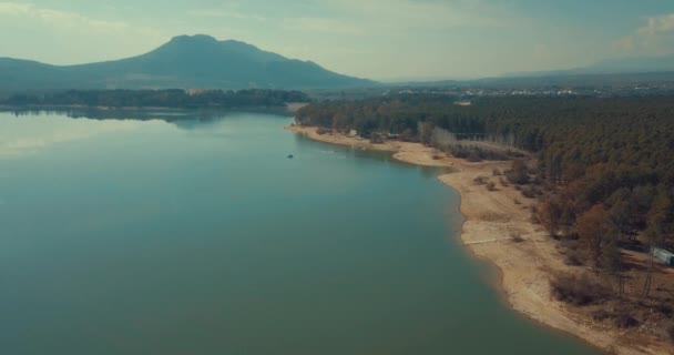 Drone Vista Lago España — Vídeos de Stock