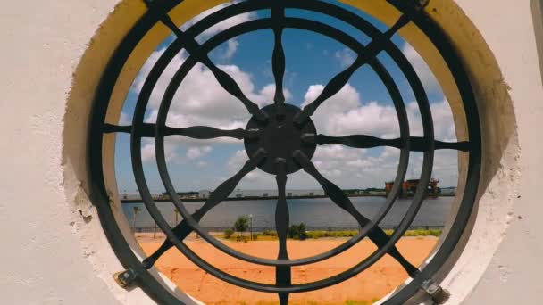 Timelapse Nieba Przez Okno Pascagoula Mississippi — Wideo stockowe