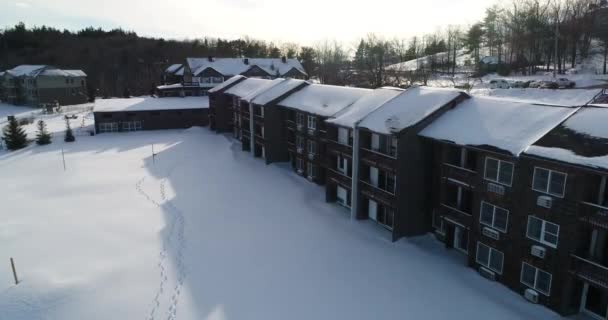 New Hampshire Kış Karı Dağ Tatili — Stok video