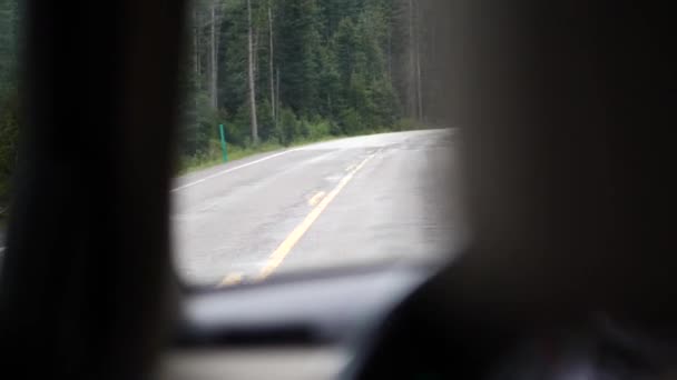 Conduire Dans Voiture Travers Les Montagnes Sur Les Routes Arrière — Video