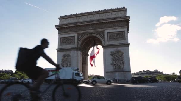 Arc Triomphe Toile Parijs Zomer 2018 — Stockvideo