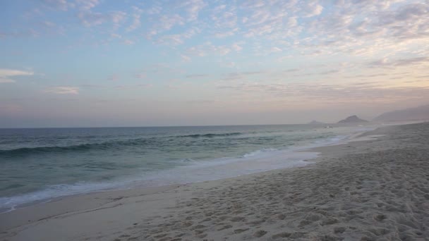 Stranden Med Vacker Solnedgång Rio Janeiro Brasilien — Stockvideo