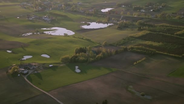 Vacker Skott Polska Landskap Medan Solnedgången — Stockvideo