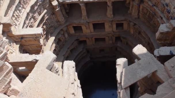 世界文化遗产Rani Vav Stepwell Patan Gujarat — 图库视频影像