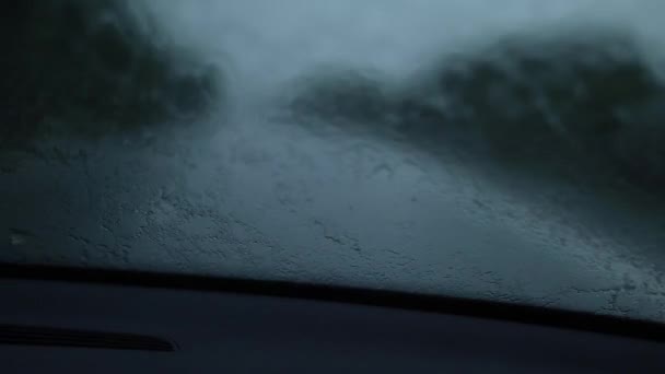 Prowadzenie Samochodu Bardzo Deszczowy Dzień — Wideo stockowe