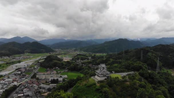 Kawahara Burg Auf Einem Hügel Tottori Japan — Stockvideo