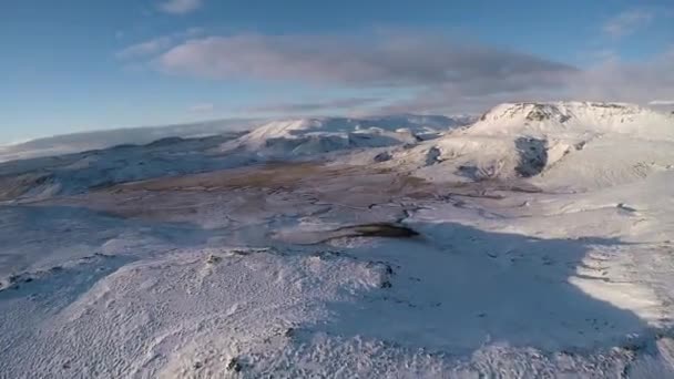Πετώντας Πάνω Από Την Ισλανδία Ελικόπτερο — Αρχείο Βίντεο