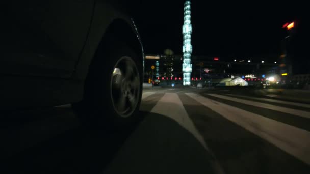 车灯街大楼及夜市 — 图库视频影像
