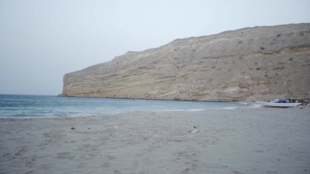 Stranden Qantab Oman Muscat Sandstrand Strand Sommar — Stockvideo