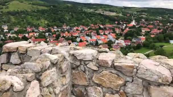 Blick Von Einem Schloss Der Slowakei — Stockvideo