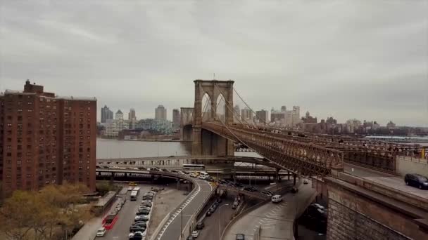 Vista Aérea Del Puente Brooklyn — Vídeo de stock