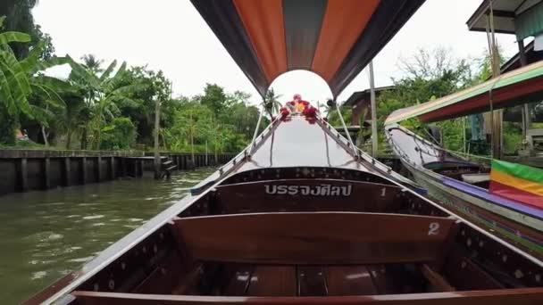 泰国长尾船在曼谷 — 图库视频影像