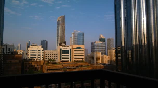 Piękny Widok Wieże Budynki Miasta Abu Dhabi — Wideo stockowe