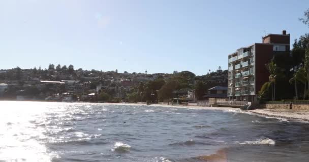 Brede Opname Van Appartementen Aan Het Strand Sydney Australië — Stockvideo