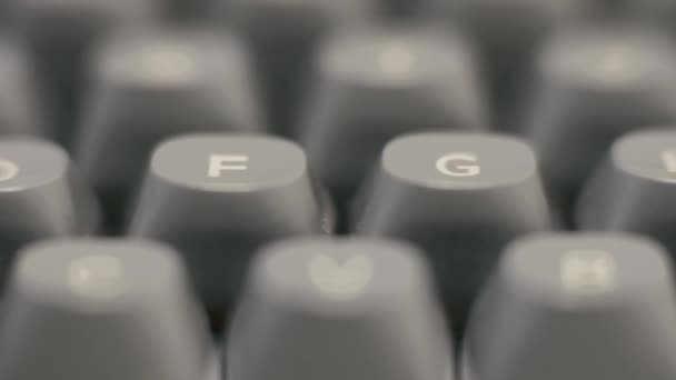 Camera Moves Old Vintage Manual Typewriter Keyboard — Stock Video