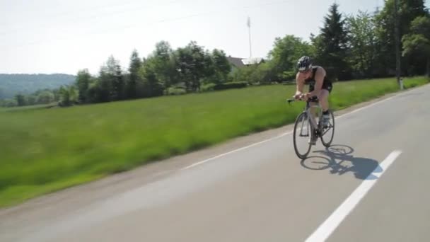 Гонка Айронмана Австрії Частиною Змагання Велосипедного Спорту Щороку Ironman Австрія — стокове відео