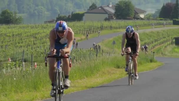 Ironman Race Austria Cycling Part Competition Every Year Ironman Austria — Stock Video