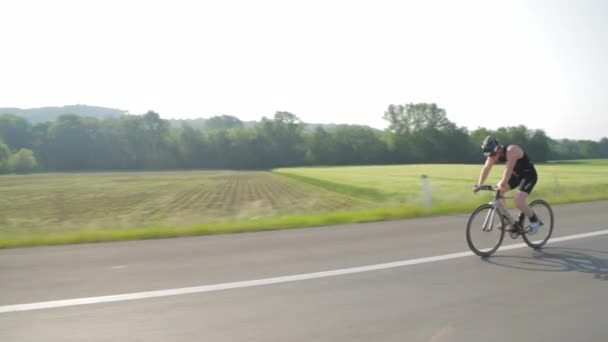 Ironman Race Österrike Detta Cykeldelen Tävlingen Varje Lockar Ironman Austria — Stockvideo