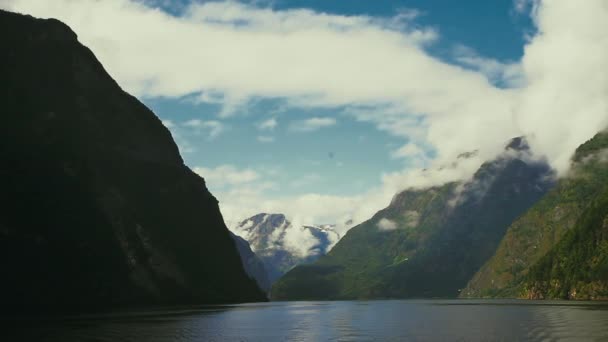Fjord Norwegia Yang Indah Musim Panas Salah Satu Fjord Yang — Stok Video