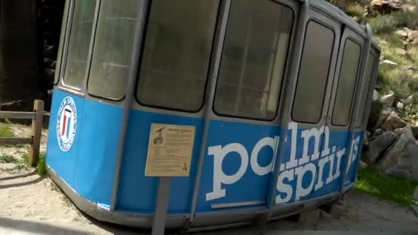 Eine Historische Gondelkabine Der Palm Springs Luftseilbahn Kalifornien — Stockvideo