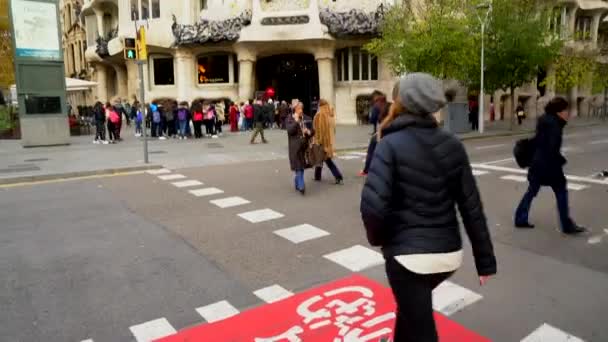 Panorama Domu Gaudiego Barcelonie Hiszpania — Wideo stockowe