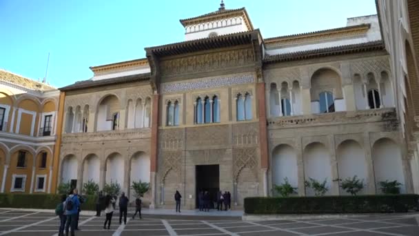 Architecture Dans Une Cour Real Alcazar Séville Espagne — Video