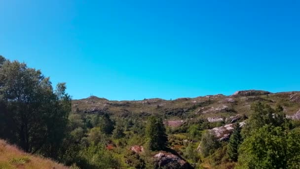 Perfekt Dag Norska Bergen Blå Himmel Inga Människor Bara Den — Stockvideo