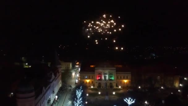 Véspera Ano Novo 2017 Hungria Fogos Artifício — Vídeo de Stock